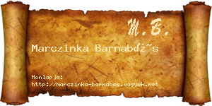 Marczinka Barnabás névjegykártya